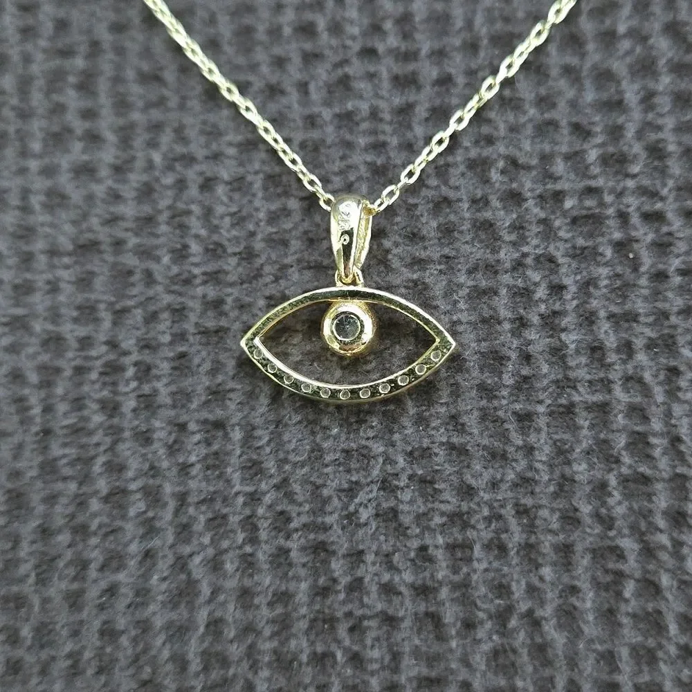 Fancy Silver🤍 Evil Eye🧿 Pendant Necklace